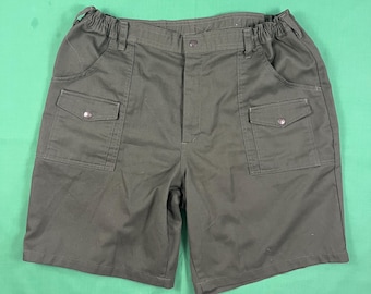 Vintage 80s/90s Boy Scouts Uniform Shorts 40 Elastic Waist Cargo Olive Green Outdoor