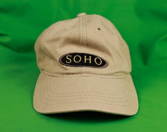 Vintage 90s Soho Snapback Cap Tan Foravi Free Beat Made in USA Adjustable Hat