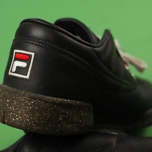 Vintage 90s FILA Tennis Shoes Sneakers Black / Glitter Leather Size 8.5 1996 image 9