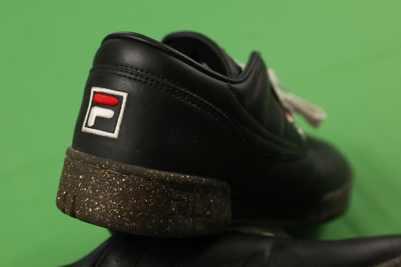 Vintage 90s FILA Tennis Shoes Sneakers Black / Glitter Leather Size 8.5 1996 image 9