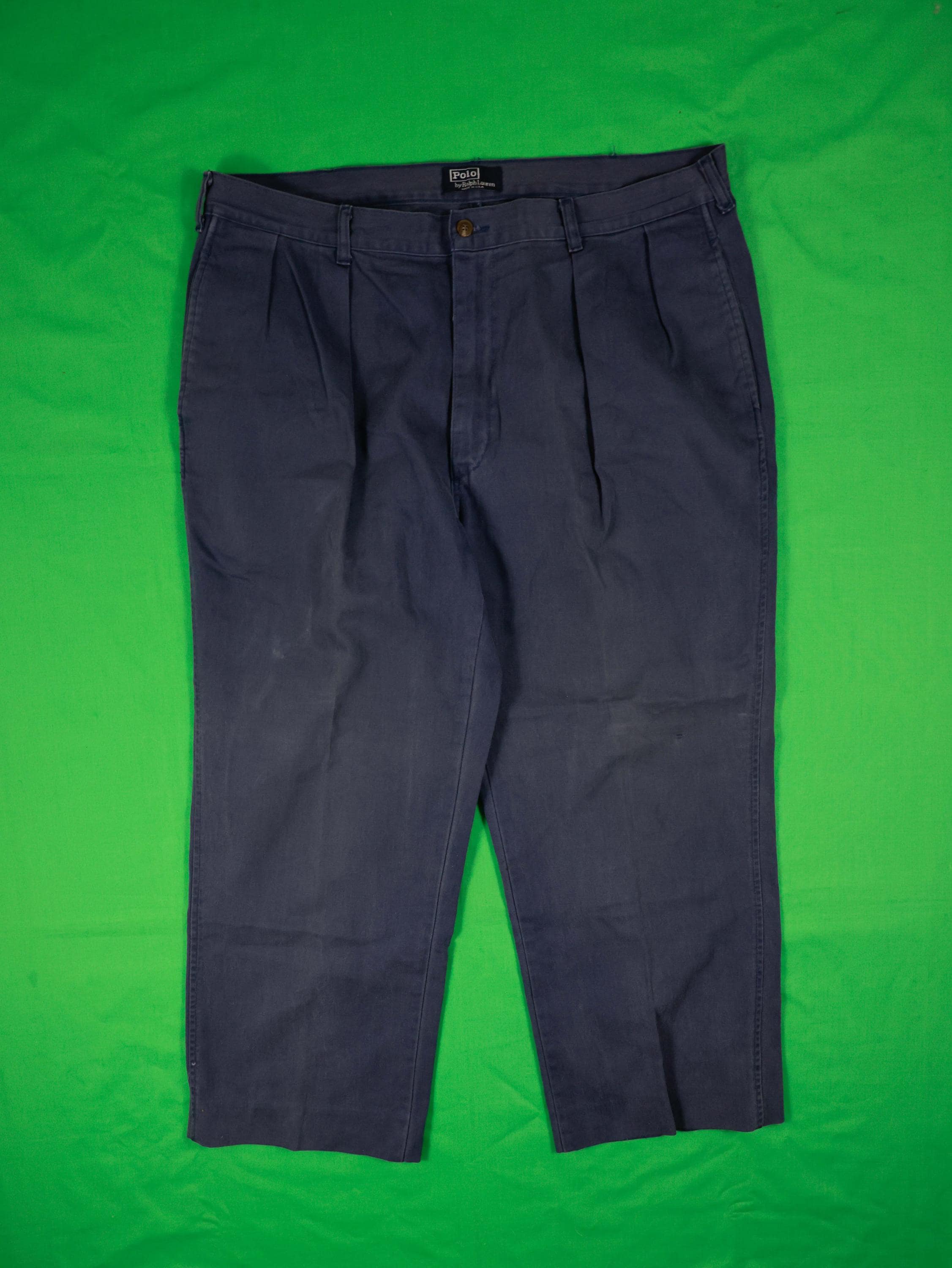 Vintage 80s/90s Polo Ralph Lauren Pleated Chino Pants Navy Blue