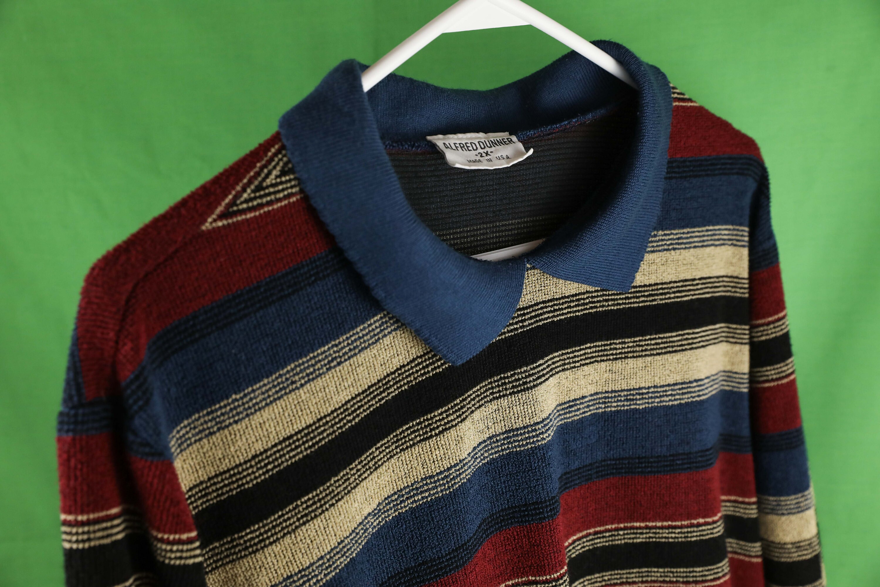 Alfred Dunner top small Petite Blue striped polo pullover