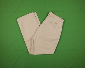 Vintage 90s Polo Ralph Lauren Chino Pants Khaki Tan Relaxed Fit Measured 31x26.5 / Tagged 32x30