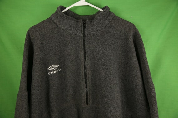 Vintage 90s Umbro Fleece Zip Up Jacket Sudadera Grande Carb n Gris