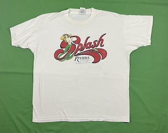 Vintage 90s Splash Riviera Hotel Casino T-Shirt XL Fruit of the Loom Best White Mermaid