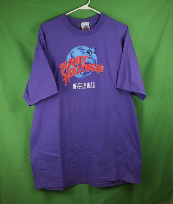 Vintage 90s Planet Hollywood T-Shirt Beverly Hill… - image 1
