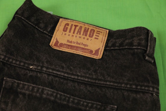 Vintage 90s Gitano Black Jeans Relaxed Tapered 24… - image 2