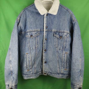 Vintage Levi&#39;s Sherpa Lined Jeansjacke Trucker Jeans 70er 80er Jahre Red Tab