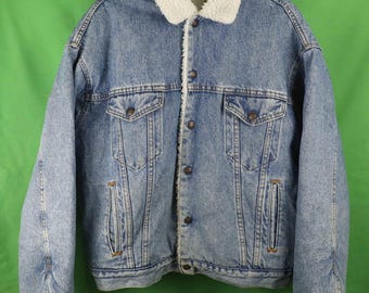 Chaqueta vaquera vintage Levi's con forro de sherpa, estilo camionero, años 70 y 80, etiqueta roja