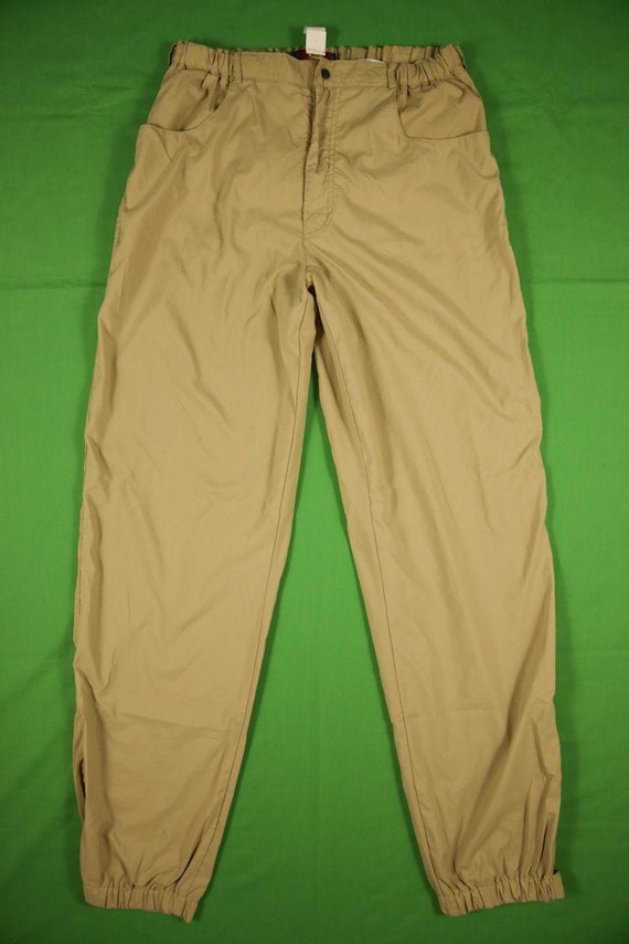 Vintage 80s/90s Orvis Hiking Pants Elastic Waist Made in USA Tan