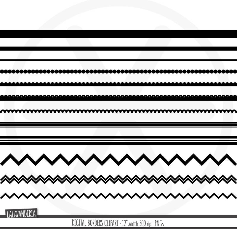 Black Dividers Clipart. Monochrome Line Dividers PNG Etsy