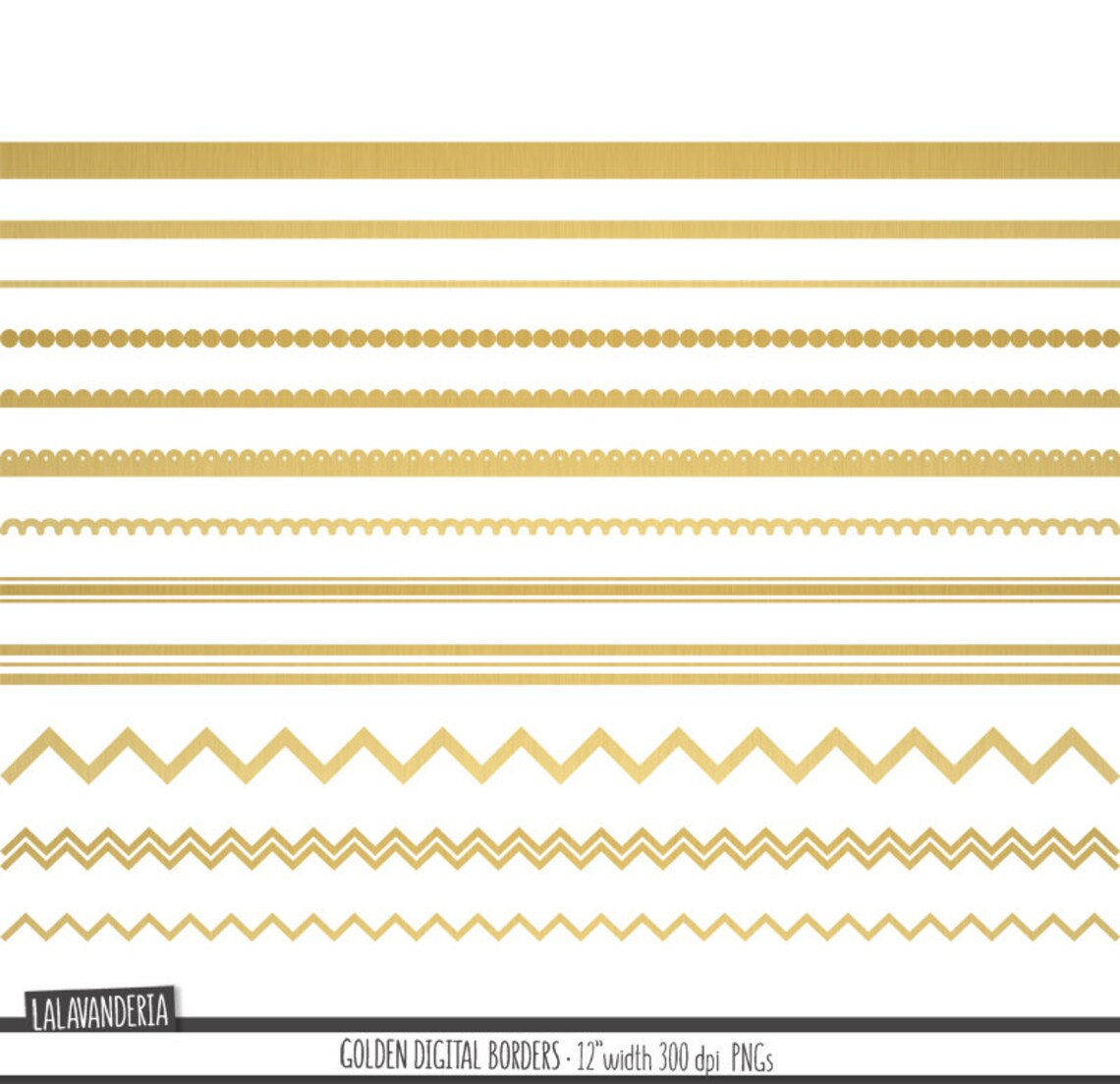 Gold Dividers Clipart. Golden Line Dividers PNG Decorative Etsy UK