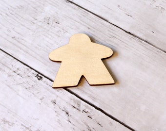 2.5 inch Meeple Cutout, Wooden, Board Game Ornament Blank, Wooden ornament, paint, unfinished, 2.5&quot; ornament, board game ornament