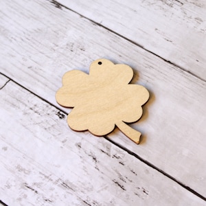 Four Leaf Clover Cutout, 4 Leaf Shamrock, St Patrick&#39;s Day, Irish Craft, Wooden, paint blank, unfinished, 3&quot;, Plant, Irish, Lucky, Ireland