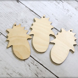 Pineapple Cutout, Wide Variant, Wooden, Pineapple Ornament Blank, Wooden ornament, paint, unfinished, 3.5&quot; ornament, tropical ornament