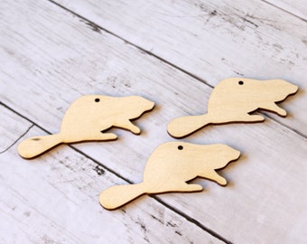Beaver Cutout, Wooden, Ornament Blank, paint, unfinished, 3" ornament, Wild Animal, Alaska, Idaho, Canada, North American, Pond, Castor, Kit