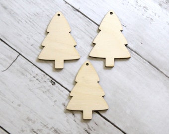 Christmas Tree Cutout, Wooden, Christmas Tree Ornament Blank, Wooden ornament, paint, unfinished, 3&quot; ornament, DIY Christmas ornament