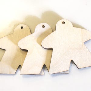 2 inch Meeple Cutout, 5cm Wooden, Board Game Ornament Blank, Wooden ornament, paint, unfinished, board game ornament