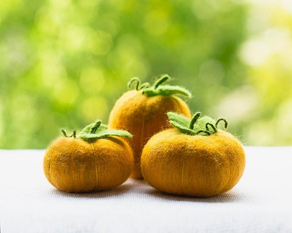 Felted Pumpkin Decor Small Pumpkin Decorations Thanksgiving Etsy