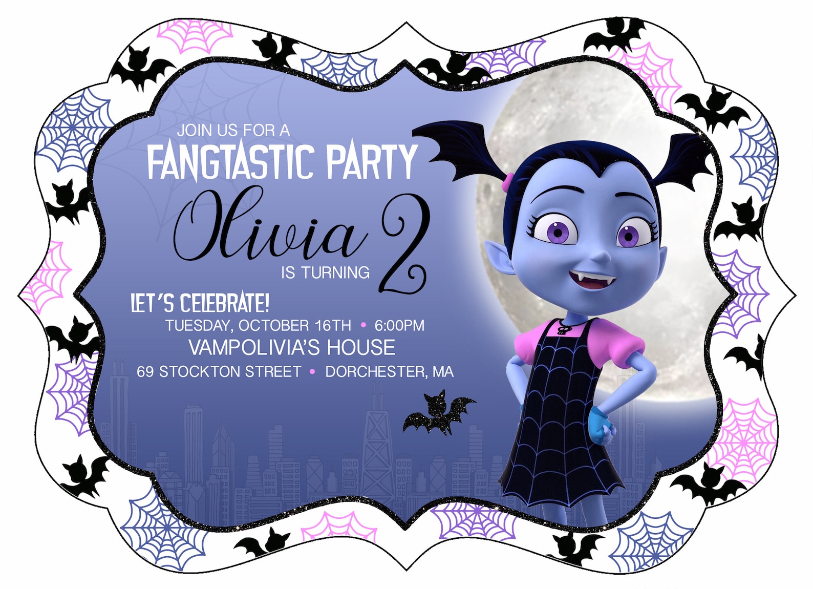 Vampirina inspired Birthday invitations 25 printed | Etsy