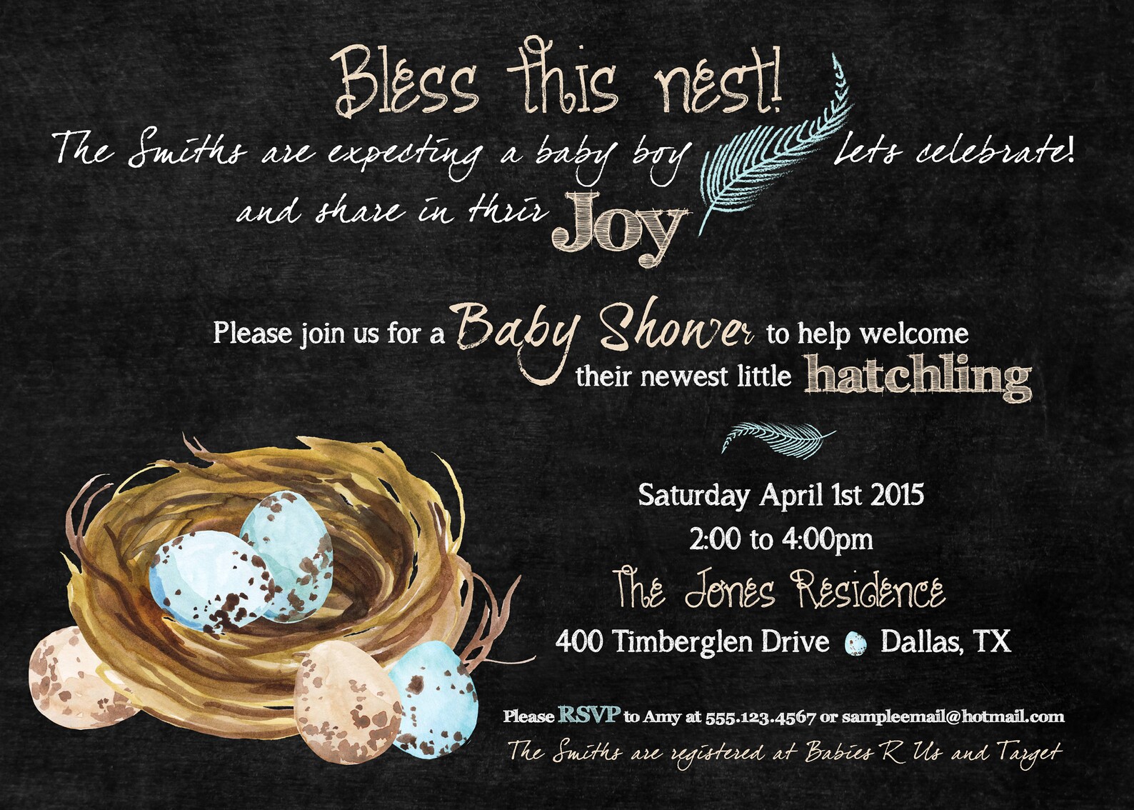 Bless This Nest Baby Shower Invitation High Resolution Etsy