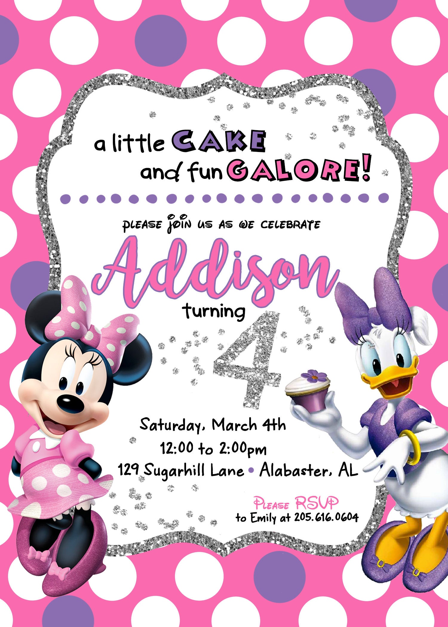 Minnie Mouse and Daisy Duck Inspired Birthday Invitation Etsy