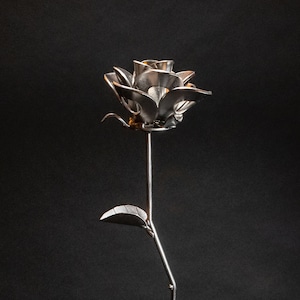Original Immortal Rose, Recycled Metal Rose, Steel Rose Sculpture, Welded Rose Art, Steampunk Rose, Unique Gift