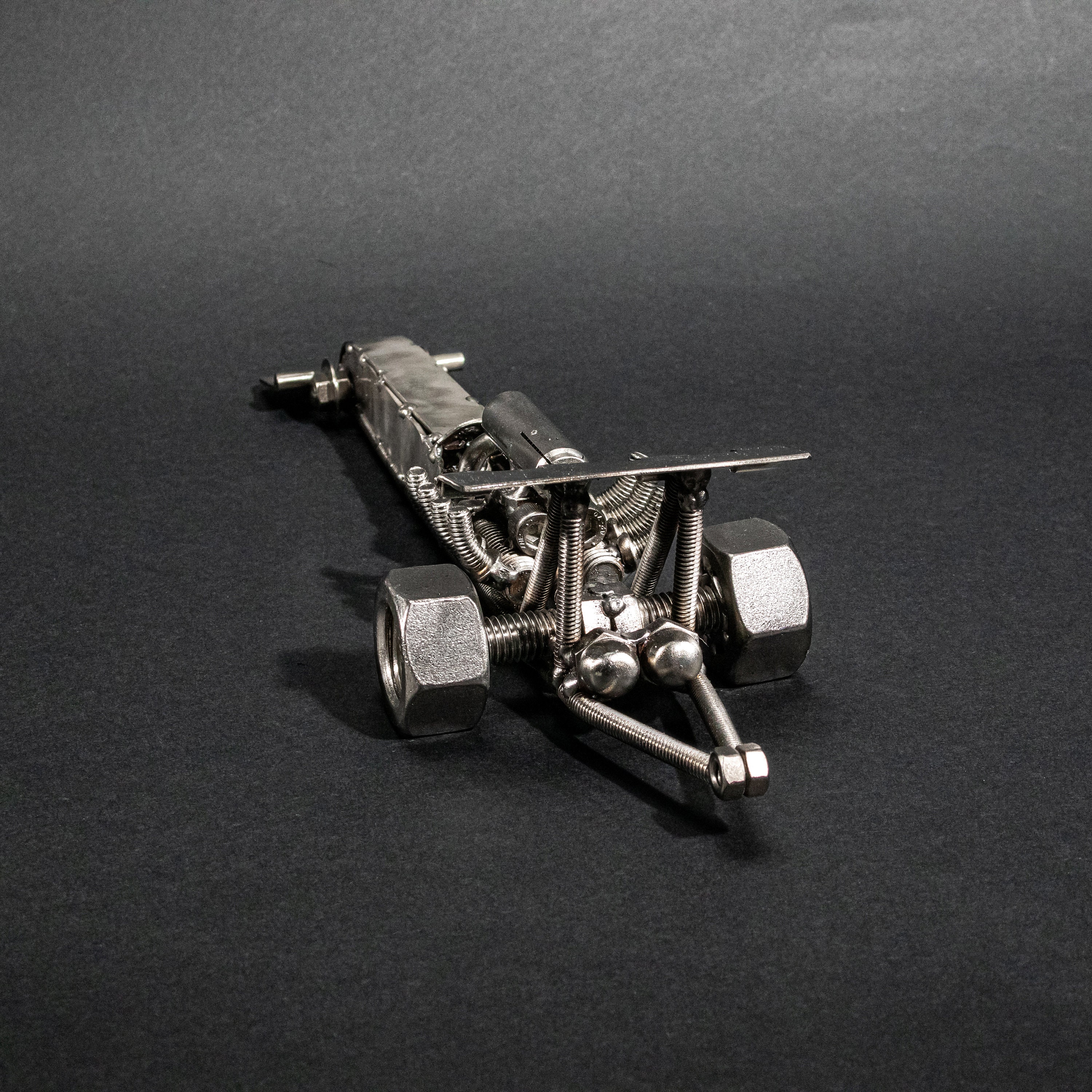 Repurposed Metal Dragster Steel Rail Top Fuel Figurine Nuts And Bolts Repurposed Metal Dragster Steel Rail Top Fuel Figurine Nuts And Bolts