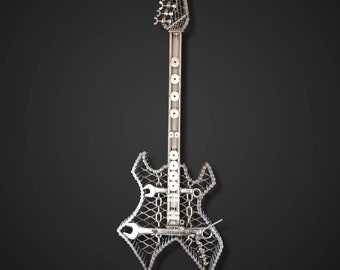 The Hero Metal Electric Guitar Sculpture Heavy Metal Wall Art