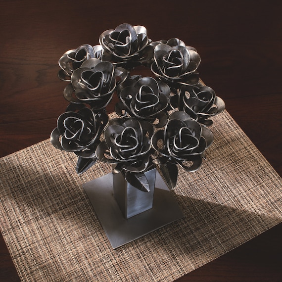 Metal Flowers with Vase — Rose City Book Pub