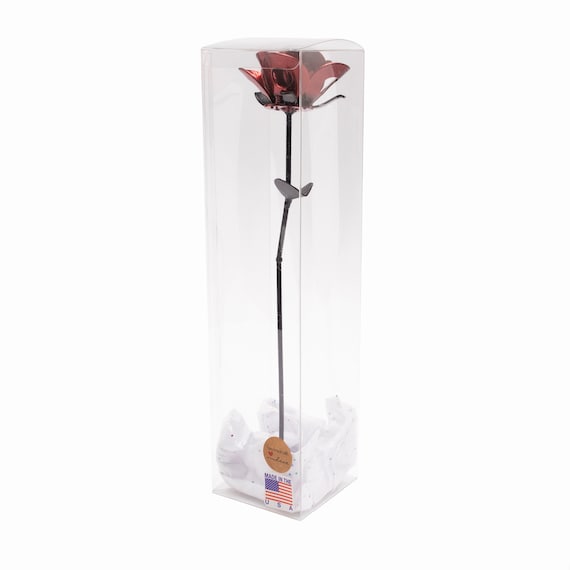 Rose immortelle rouge et noire rose en métal recyclé - Etsy France