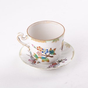Herend, Queen Victoria Coffee Cup & Saucer, Antique PORCELAIN 1900&#39;s ! (P135)