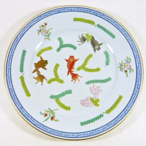 Herend, Poissons (P) Dinner Plate 10&quot;, HANDPAINTED PORCELAIN ! (P130)
