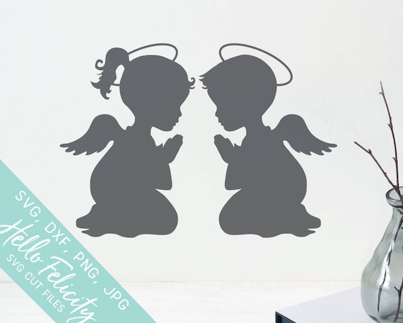 Download Christmas Svg Praying Angel Svg Boy Girl Angel Svg Halo | Etsy