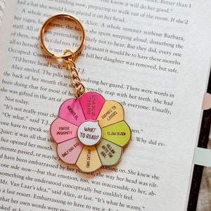 Emaille sleutelhanger boekenspinner voor boekenliefhebbers