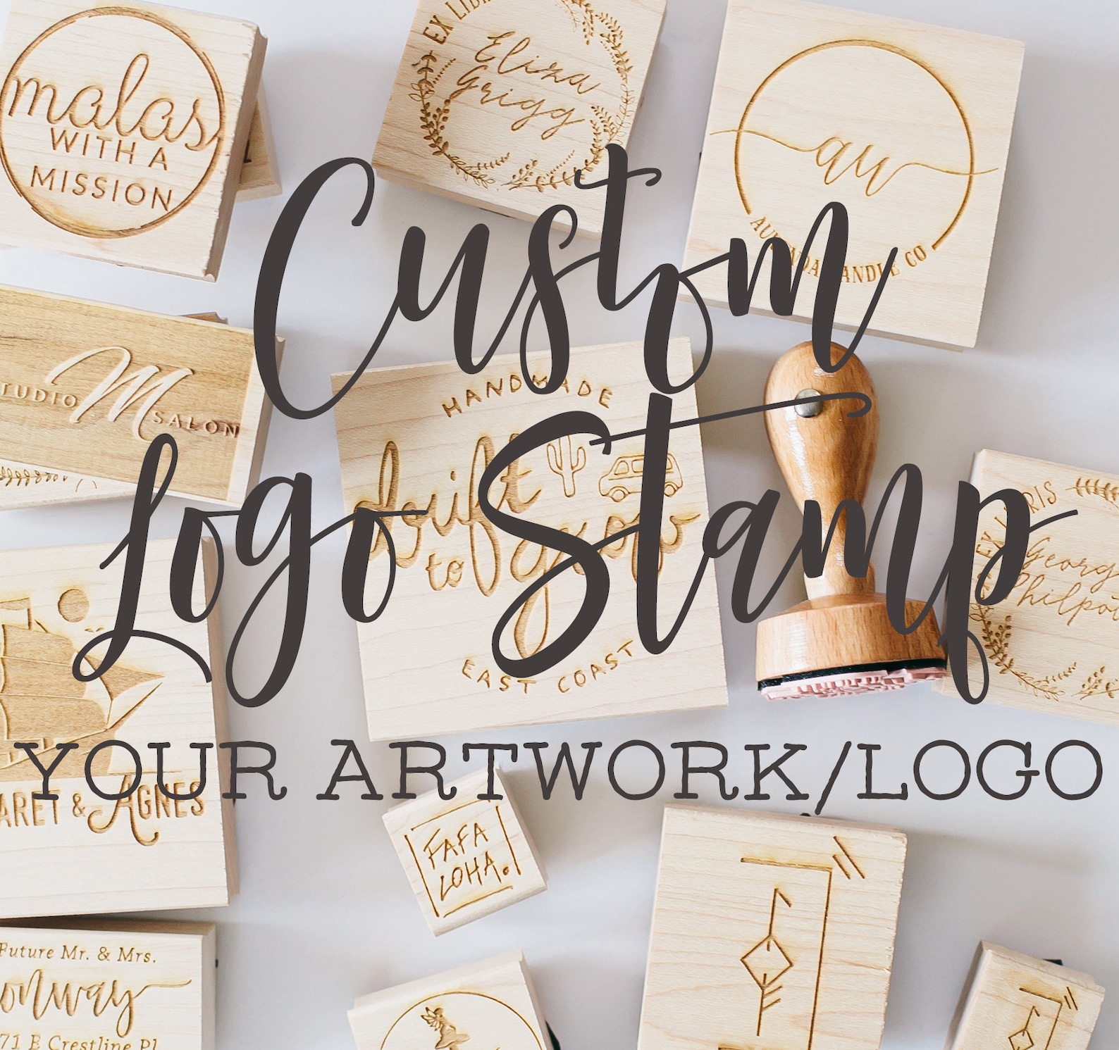 Custom Logo Rubber Stamp Made From Your Logo or Design Etsy Canada