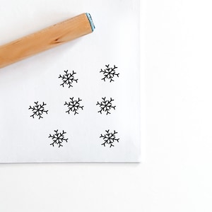 Mini Peg Rubberstempel, Verpakkingsstempel, Sneeuwvlok Stempel, Kerststempel, Winter Stempel, Peg Stamper