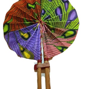 Ventilador de mano hecho a mano con impresión africana Ankara | Etsy