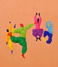 Baile Aereo Decorative mobile, Suspension. Hanging sculpture Silk paper. Colours product logo