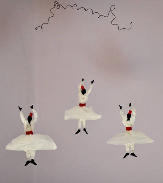 Suspension-Mobile Décoratif Papier de Soie Derviches Tourneurs