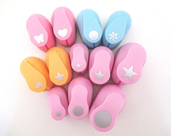 12 Craft Paper Punches perfect for Scrapbooking, Collage, Greeting Cards and all Paper Crafts.