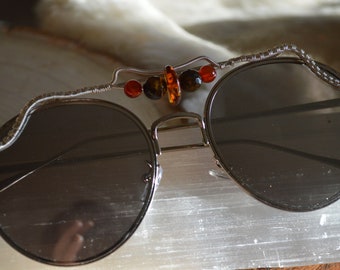 Amber and Tigers Eye Aviator Glasses