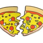 Pizza Pair ( Sticking Together ) , Best friends pins, BFF Pin, Pizza Pin, Pizza Pie pin,