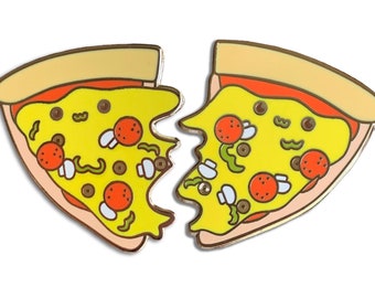 Pizza Pair ( Sticking Together ) , Best friends pins, BFF Pin, Pizza Pin, Pizza Pie pin,