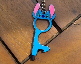 Stitch Door Opener With Stylus Tip| Door Opener | Bottle Opener | Keychain | Touchless | Disney Opener