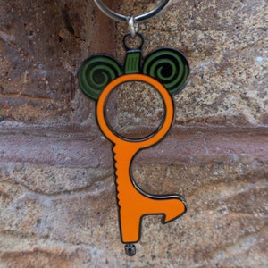 Halloween Door Opener With Stylus Tip | Pumpkin Door Opener | Bottle Opener | Keychain | Touchless | Disney Opener