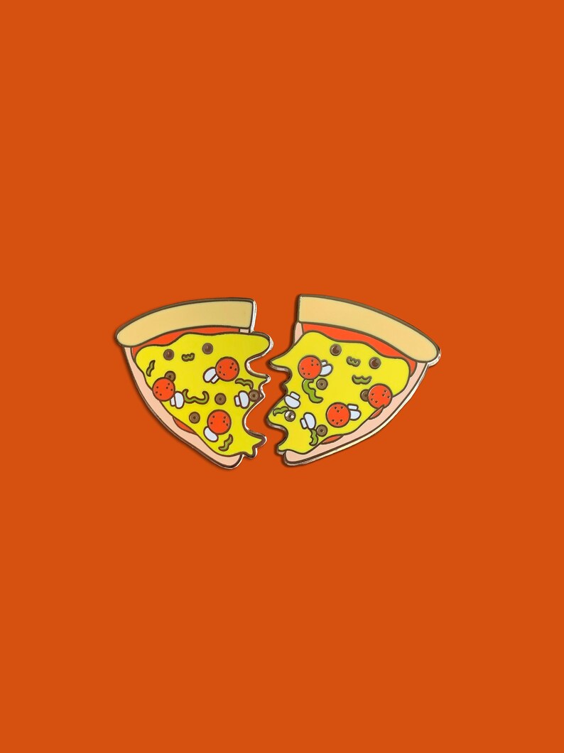 Pizza Pair  Sticking Together   Best friends pins BFF Pin image 4