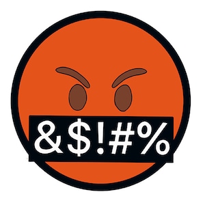 Swearing Face Emoji Enamel Pin