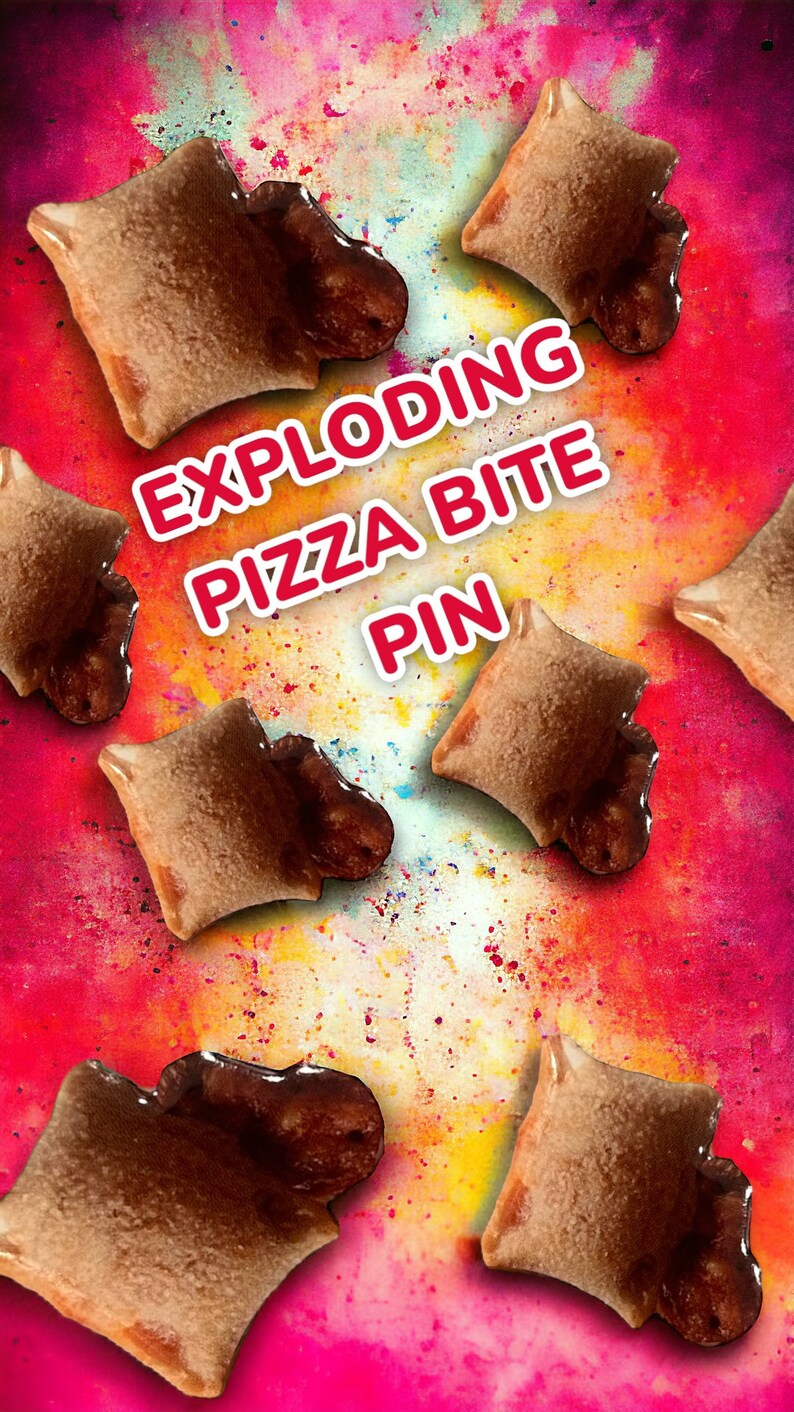 Exploding Pizza Bite Pin | Food Pins | Candy Pins | 80's Pin | 90s ...