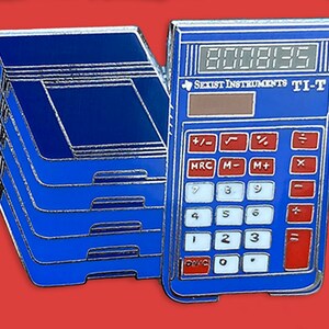 Old School Calculator Pin School Pins 90's Nostalgia Pin Homework Pin Back in school image 3